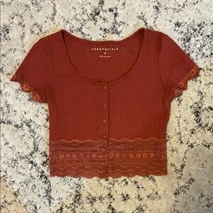 Aeropostale Women's Terracotta Crop Top